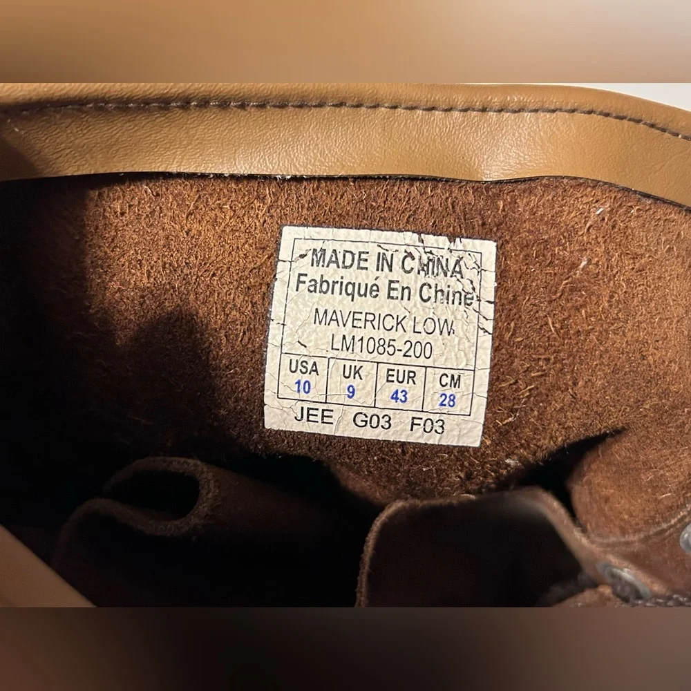 SOREL Maverick low brown leather lace up rain snow boot men size 10